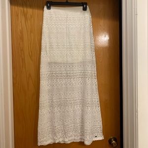 Hollister white lace maxi skirt